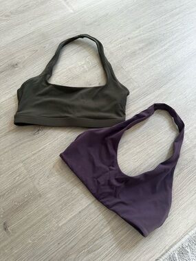 Halter neck sports bra 2 pk